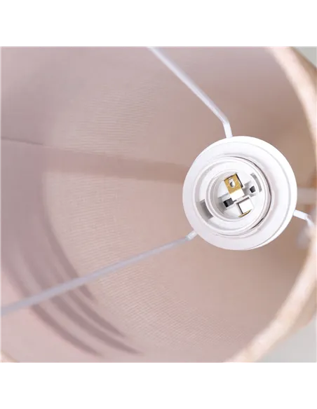 HOMCOM Floor Lamp for Living Room, 120cm Modern Standing Lamp with Linen Shade and Wooden Base, Cream