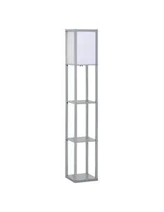 HOMCOM 3-Tier Floor Lamp, Floor Light with Storage Shelf, Reading Standing Lamp with Acrylic Shade for Living Room, Bedroom, Kit