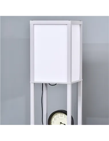 HOMCOM 3-Tier Floor Lamp, Floor Light with Storage Shelf, Reading Standing Lamp with Acrylic Shade for Living Room, Bedroom, Kit