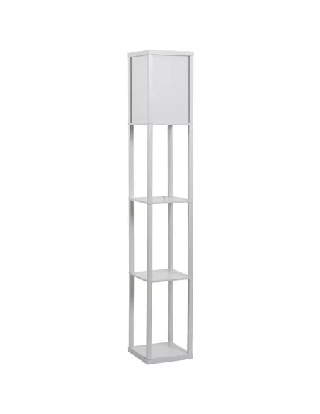 HOMCOM 3-Tier Floor Lamp, Floor Light with Storage Shelf, Reading Standing Lamp with Acrylic Shade for Living Room, Bedroom, Kit