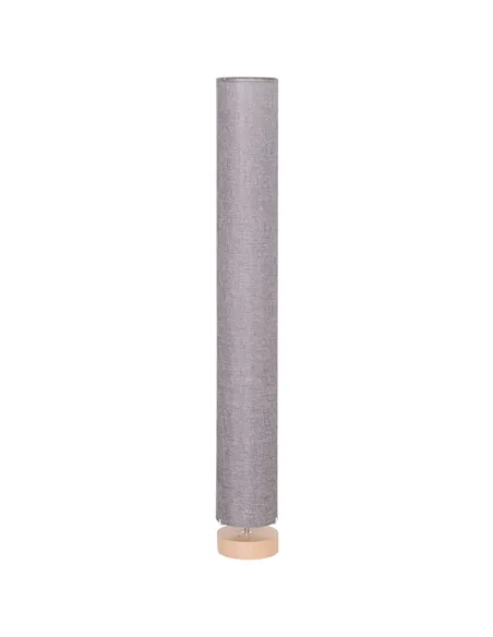 HOMCOM Floor Lamp for Living Room, 47" Modern Standing Lamp with Linen Shade, Wooden Base, Grey