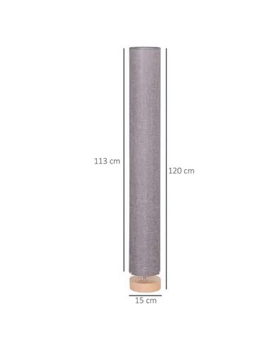 HOMCOM Floor Lamp for Living Room, 47" Modern Standing Lamp with Linen Shade, Wooden Base, Grey