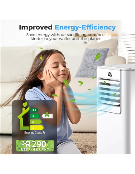 HOMCOM 5000 BTU Portable Air Conditioner, 4-in-1 Air Conditioning Unit, Dehumidifier, Cooling, Fan, Sleep Mode, with Remote Cont