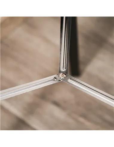 HOMCOM Industrial Style Adjustable Tripod Floor Lamp, Searchlight Lamp with Wooden Legs and Steel Lampshade, 110-155cm, Black