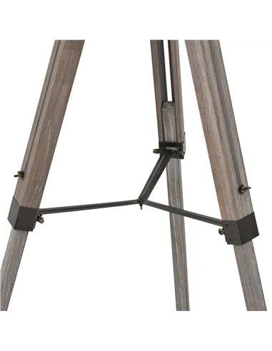 HOMCOM Floor Lamp with Adjustable Tripod for Living Room Bedroom, Vintage Spotlight Reading Lamp with Wood Legs, 115-155cm, Grey