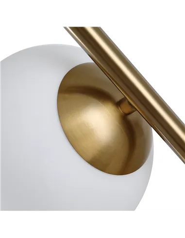 HOMCOM 2 Lights Tree Floor Lamp for Living Room with Globe Lampshade, Standing Lamp for Bedroom, Bulb not Included, Gold Tone