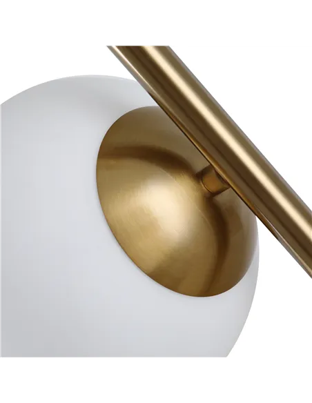 HOMCOM 2 Lights Tree Floor Lamp for Living Room with Globe Lampshade, Standing Lamp for Bedroom, Bulb not Included, Gold Tone