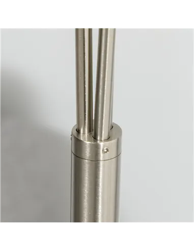 HOMCOM 3-Light Upright Floor Lamps for Living Room, Modern Standing Lamp for Bedroom with Steel Base, Bulb not Included, Silver