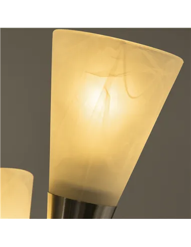 HOMCOM 3-Light Upright Floor Lamps for Living Room, Modern Standing Lamp for Bedroom with Steel Base, Bulb not Included, Silver