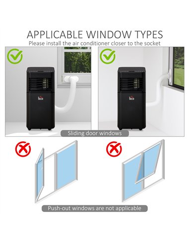 HOMCOM 5000 BTU 4-In-1 Portable Air Conditioner Unit Cooling Dehumidifying Ventilating  for Room up to 18m², with Fan, Remote, 2