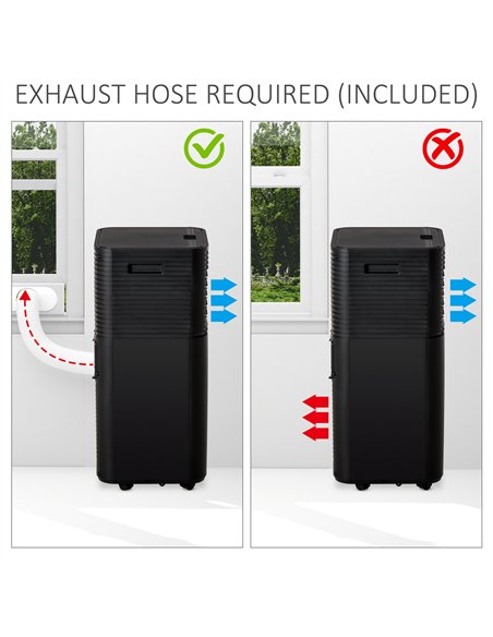 HOMCOM 5000 BTU 4-In-1 Portable Air Conditioner Unit Cooling Dehumidifying Ventilating  for Room up to 18m², with Fan, Remote, 2