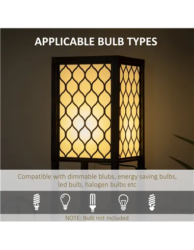 HOMCOM Floor Lamp with Shelves, Dual Light, Modern Tall Standing Lamps for Living Room, Bedroom, with Chain Switch, Bulb not Inc