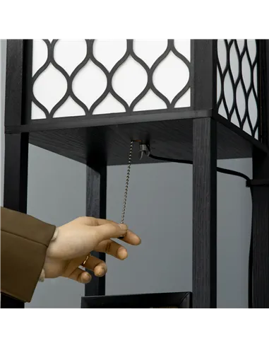 HOMCOM Floor Lamp with Shelves, Dual Light, Modern Tall Standing Lamps for Living Room, Bedroom, with Chain Switch, Bulb not Inc