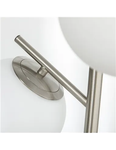 HOMCOM 3-Light Tree Floor Lamps for Living Room, Modern Standing Lamp for Bedroom with Globe Lampshade, Steel Base, Bulb not Inc