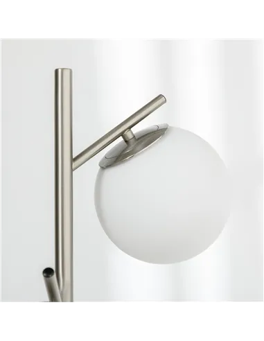 HOMCOM 3-Light Tree Floor Lamps for Living Room, Modern Standing Lamp for Bedroom with Globe Lampshade, Steel Base, Bulb not Inc