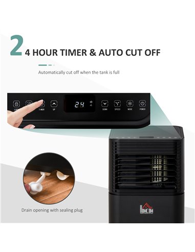 HOMCOM 5000 BTU 4-In-1 Portable Air Conditioner Unit Cooling Dehumidifying Ventilating  for Room up to 18m², with Fan, Remote, 2