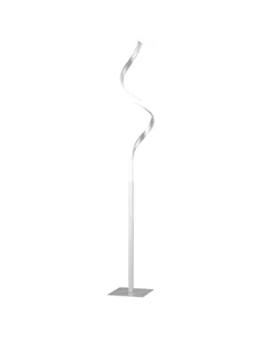 HOMCOM Dimmable Floor Lamp for Living Room, Modern Spiral Standing Lamp with 3 Adjustable Brightness and Square Base, Silver