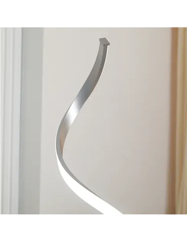 HOMCOM Dimmable Floor Lamp for Living Room, Modern Spiral Standing Lamp with 3 Adjustable Brightness and Square Base, Silver