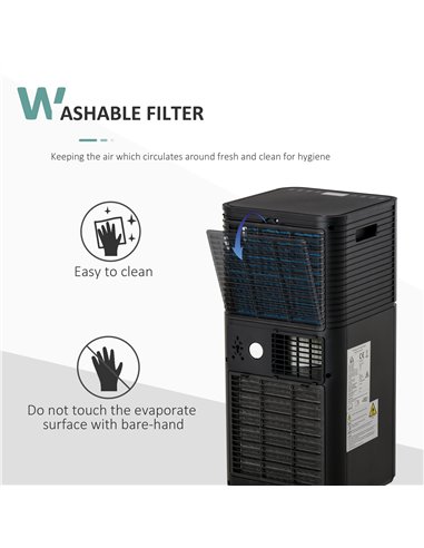 HOMCOM 5000 BTU 4-In-1 Portable Air Conditioner Unit Cooling Dehumidifying Ventilating  for Room up to 18m², with Fan, Remote, 2