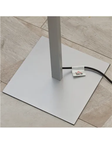 HOMCOM Dimmable Floor Lamp for Living Room, Modern Spiral Standing Lamp with 3 Adjustable Brightness and Square Base, Silver