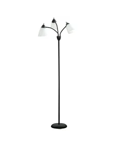 HOMCOM Arc Tree Floor Lamp with 3 Adjustable Rotating Lights, Industrial Standing Lamp with Steel Frame for Bedroom Living Room,