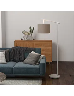 HOMCOM Metal Frame Floor Lamp with 350 Degree Rotating Lampshade, for Living Room and Bedroom, LED Bulb Included, Grey 2