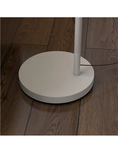 HOMCOM Metal Frame Floor Lamp with 350 Degree Rotating Lampshade, for Living Room and Bedroom, LED Bulb Included, Grey