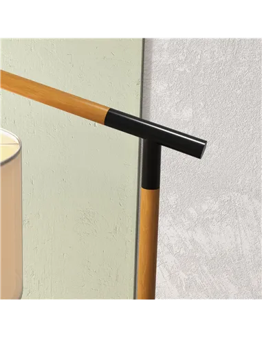 HOMCOM Metal Frame Floor Lamp with 350 Degree Rotating Lampshade, for Living Room and Bedroom, LED Bulb Included, Brown