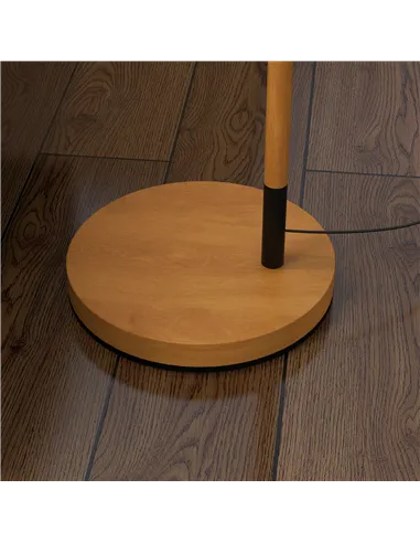 HOMCOM Metal Frame Floor Lamp with 350 Degree Rotating Lampshade, for Living Room and Bedroom, LED Bulb Included, Brown