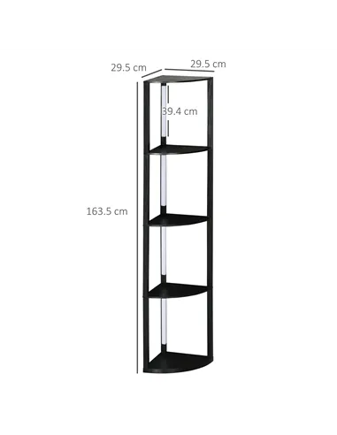 HOMCOM Corner Floor Lamp for Living Room Bedroom with Dimmable Warm White LED Light, Modern Tall Standing Lamp, Black