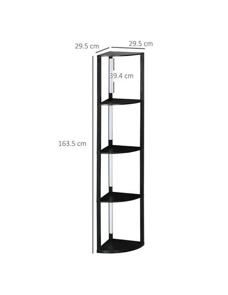 HOMCOM Corner Floor Lamp for Living Room Bedroom with Dimmable Warm White LED Light, Modern Tall Standing Lamp, Black