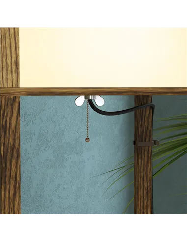 HOMCOM Modern Shelf Floor Lamp with Dual Ambient Light, Standing Lamp Living Room, Bedroom, 156cm, Brown