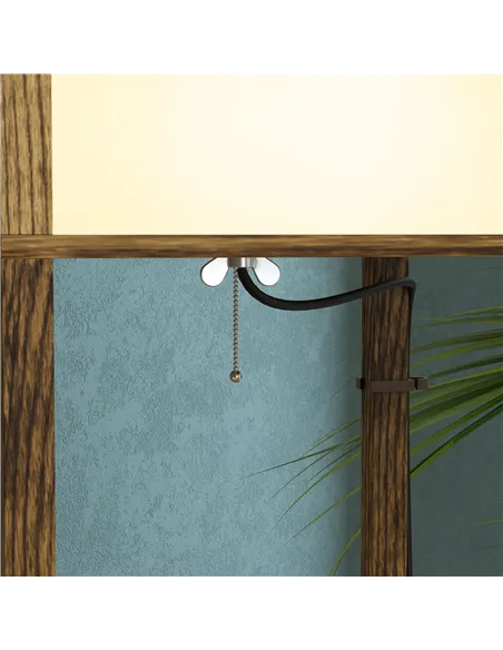 HOMCOM Modern Shelf Floor Lamp with Dual Ambient Light, Standing Lamp Living Room, Bedroom, 156cm, Brown