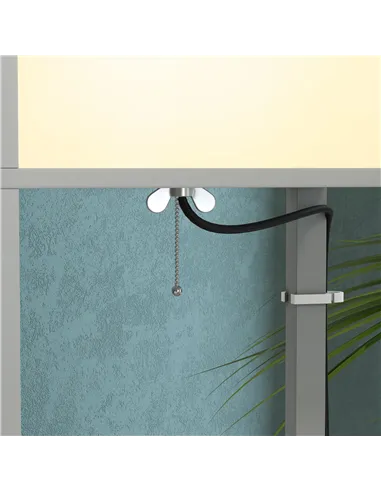 HOMCOM Modern Shelf Floor Lamp with Dual Ambient Light, Standing Lamp Living Room, Bedroom, 156cm, Grey