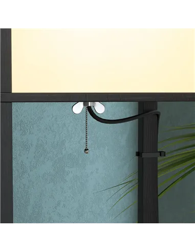 HOMCOM Modern Shelf Floor Lamp with Dual Ambient Light, Standing Lamp Living Room, Bedroom, 156cm, Black