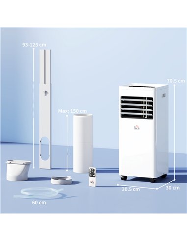 HOMCOM Portable Air Conditioner 5000 BTU, 4-in-1 Cooling, Dehumidifier, Fan, Sleep Mode, Air Conditioning Unit with Digital Disp