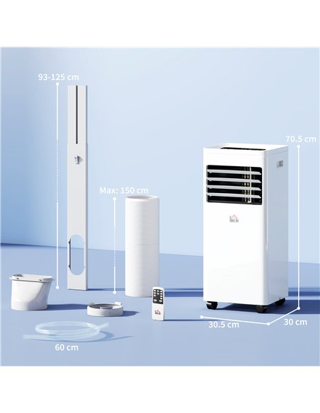 HOMCOM Portable Air Conditioner 5000 BTU, 4-in-1 Cooling, Dehumidifier, Fan, Sleep Mode, Air Conditioning Unit with Digital Disp