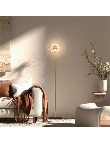 HOMCOM 160cm Dandelion-Crystallite Floor Lamp, with Foot Switch