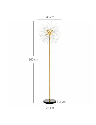 HOMCOM 160cm Dandelion-Crystallite Floor Lamp, with Foot Switch