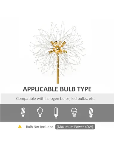 HOMCOM 160cm Dandelion-Crystallite Floor Lamp, with Foot Switch