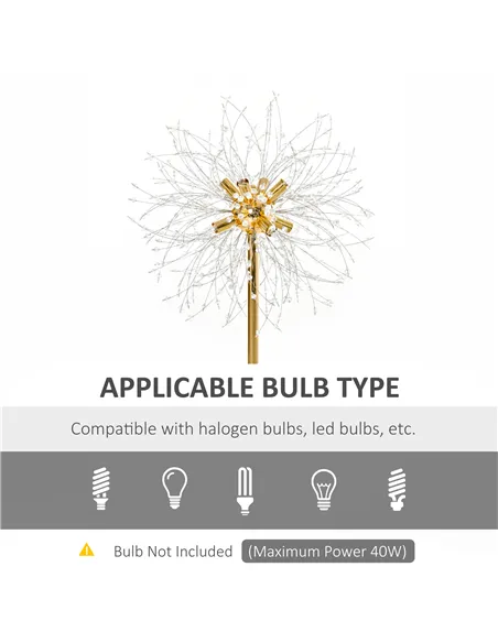 HOMCOM 160cm Dandelion-Crystallite Floor Lamp, with Foot Switch