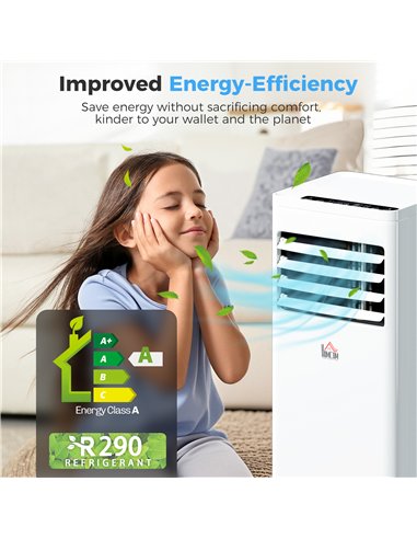 HOMCOM Portable Air Conditioner 5000 BTU, 4-in-1 Cooling, Dehumidifier, Fan, Sleep Mode, Air Conditioning Unit with Digital Disp