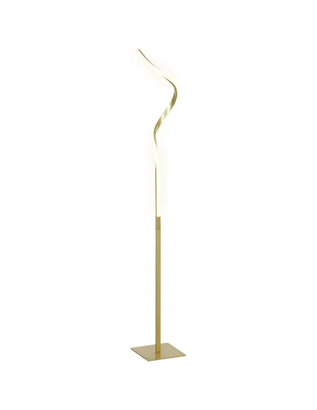 HOMCOM LED Floor Lamp with 3 Adjustable Brightness, Modern Dimmable Standing Lamp with Foot Switch for Bedroom, Living Room, Gol