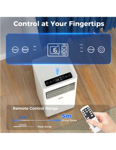 HOMCOM Portable Air Conditioner 5000 BTU, 4-in-1 Cooling, Dehumidifier, Fan, Sleep Mode, Air Conditioning Unit with Digital Disp