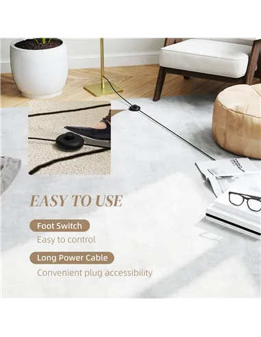 HOMCOM LED Floor Lamp with 3 Adjustable Brightness, Modern Dimmable Standing Lamp with Foot Switch for Bedroom, Living Room, Gol