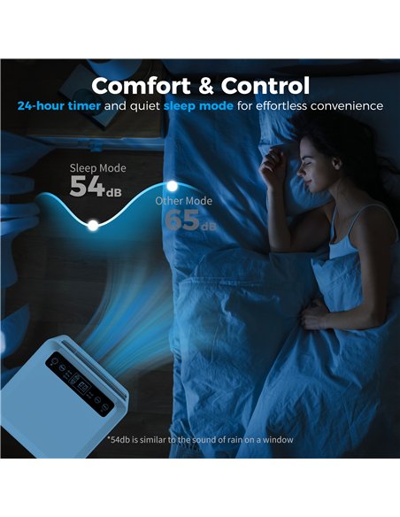 HOMCOM Portable Air Conditioner 5000 BTU, 4-in-1 Cooling, Dehumidifier, Fan, Sleep Mode, Air Conditioning Unit with Digital Disp