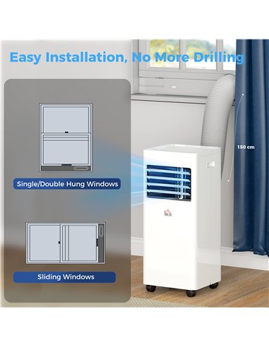 HOMCOM Portable Air Conditioner 5000 BTU, 4-in-1 Cooling, Dehumidifier, Fan, Sleep Mode, Air Conditioning Unit with Digital Disp