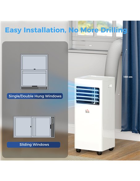 HOMCOM Portable Air Conditioner 5000 BTU, 4-in-1 Cooling, Dehumidifier, Fan, Sleep Mode, Air Conditioning Unit with Digital Disp