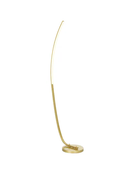 HOMCOM Modern 147cm Curved LED Floor Lamp - Gold Tone