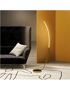 HOMCOM Modern 147cm Curved LED Floor Lamp - Gold Tone 2